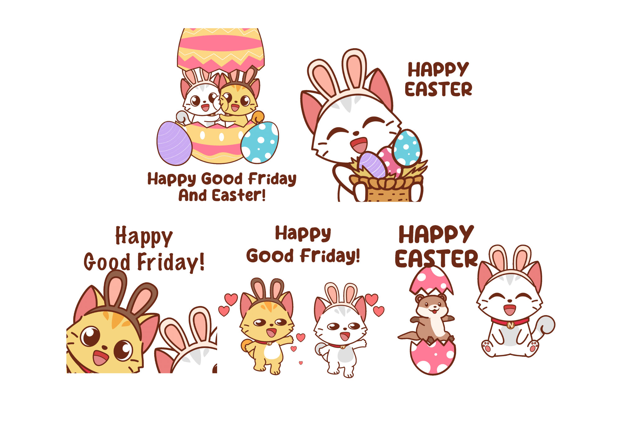 Milo & Kaya Easter Stickers
