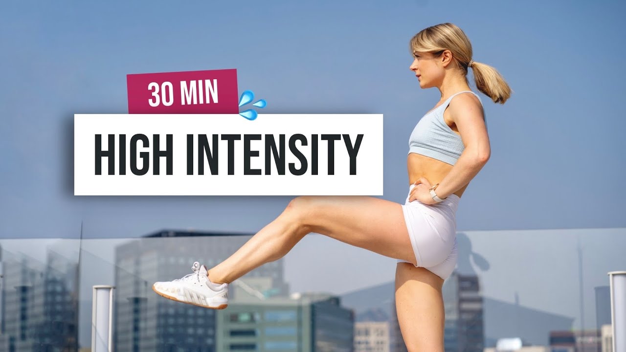 30 MIN FULL BODY HIIT Workout - No Equipment (Intermediate/Advanced), No Repeat, Home Workout