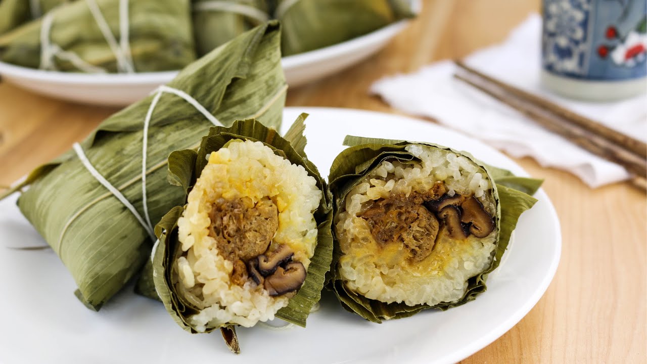 Vegan Joong Chinese Tamale Zongzi Bamboo Sticky Rice