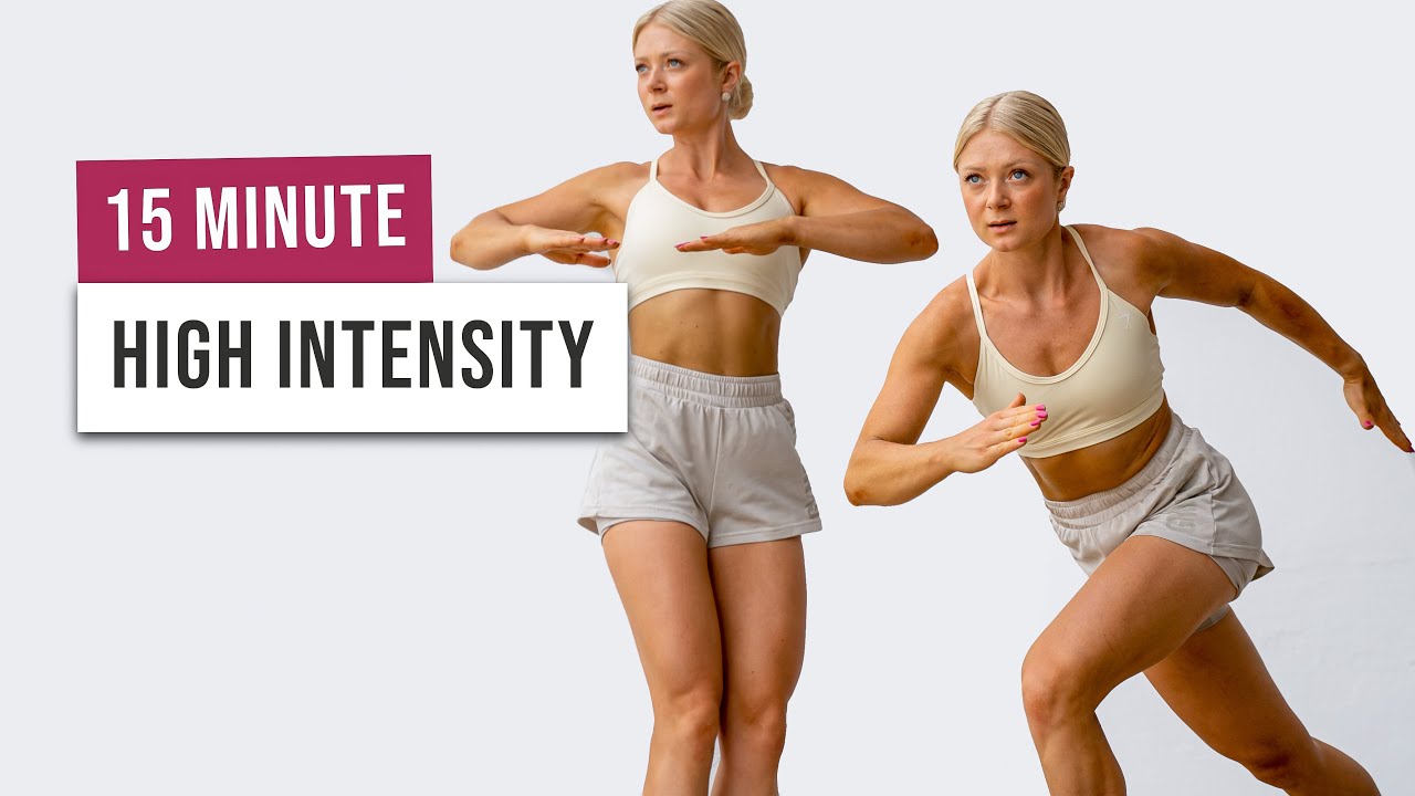 15 MIN QUICK SWEATY HIIT - Full Body Cardio Workout - No Equipment