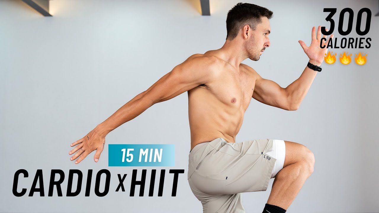 15 Min Intense HIIT Workout For Fat Burn - Full body Cardio, No Equipment, No Repeat
