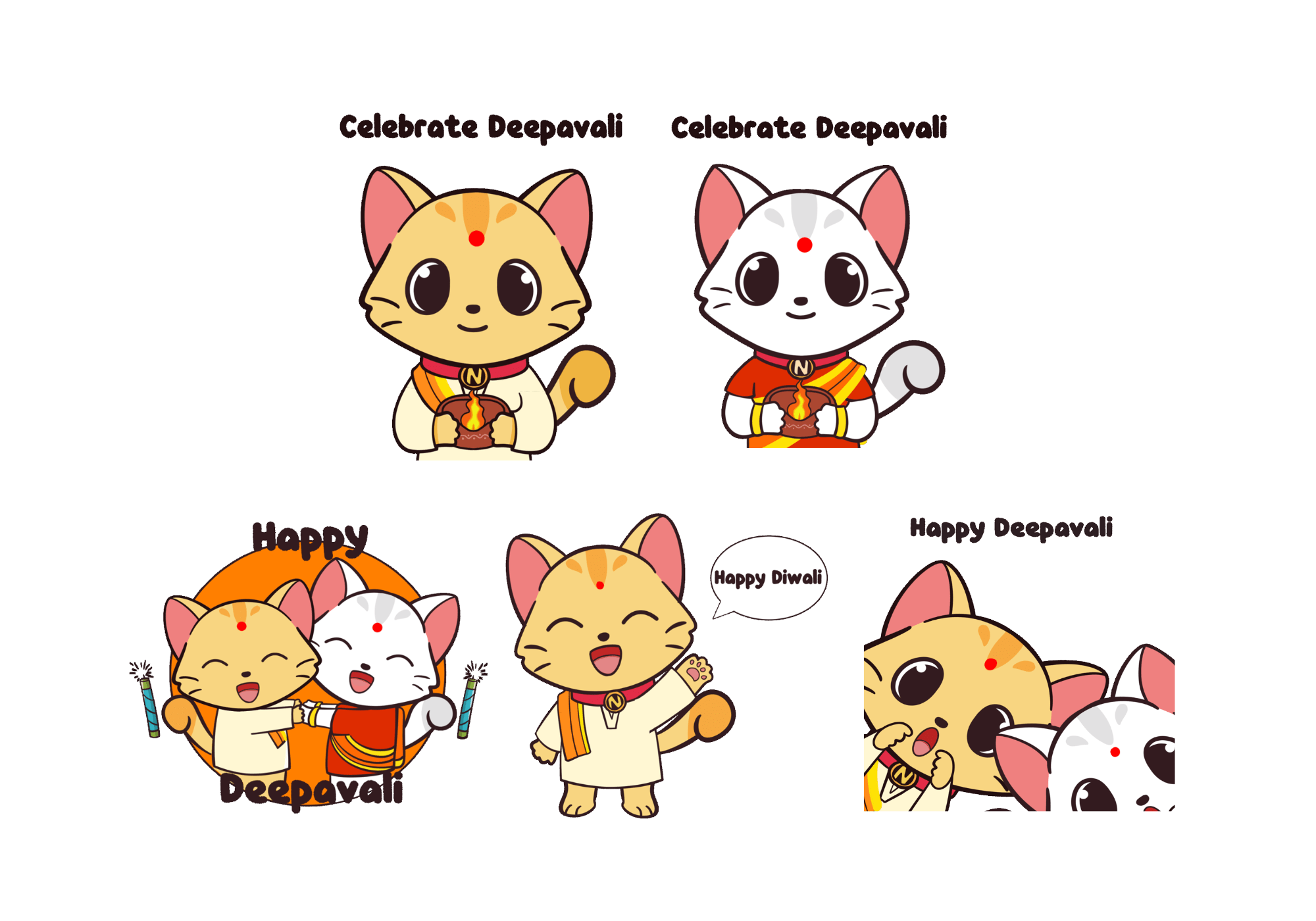 Milo & Kaya Deepavali Stickers