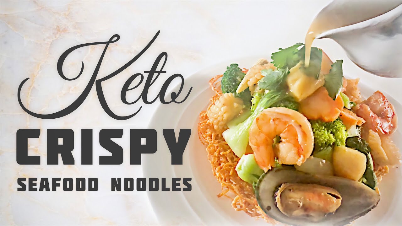 Keto Vietnamese crispy fried seafood noodle | Mì xào giòn dồ biển