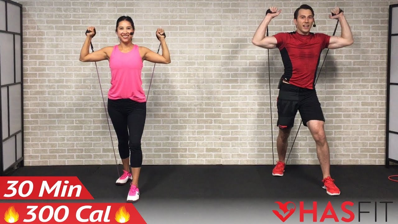 30 Minute Full Body Resistance Band Workout - Exercise Band Workouts for Women & Men