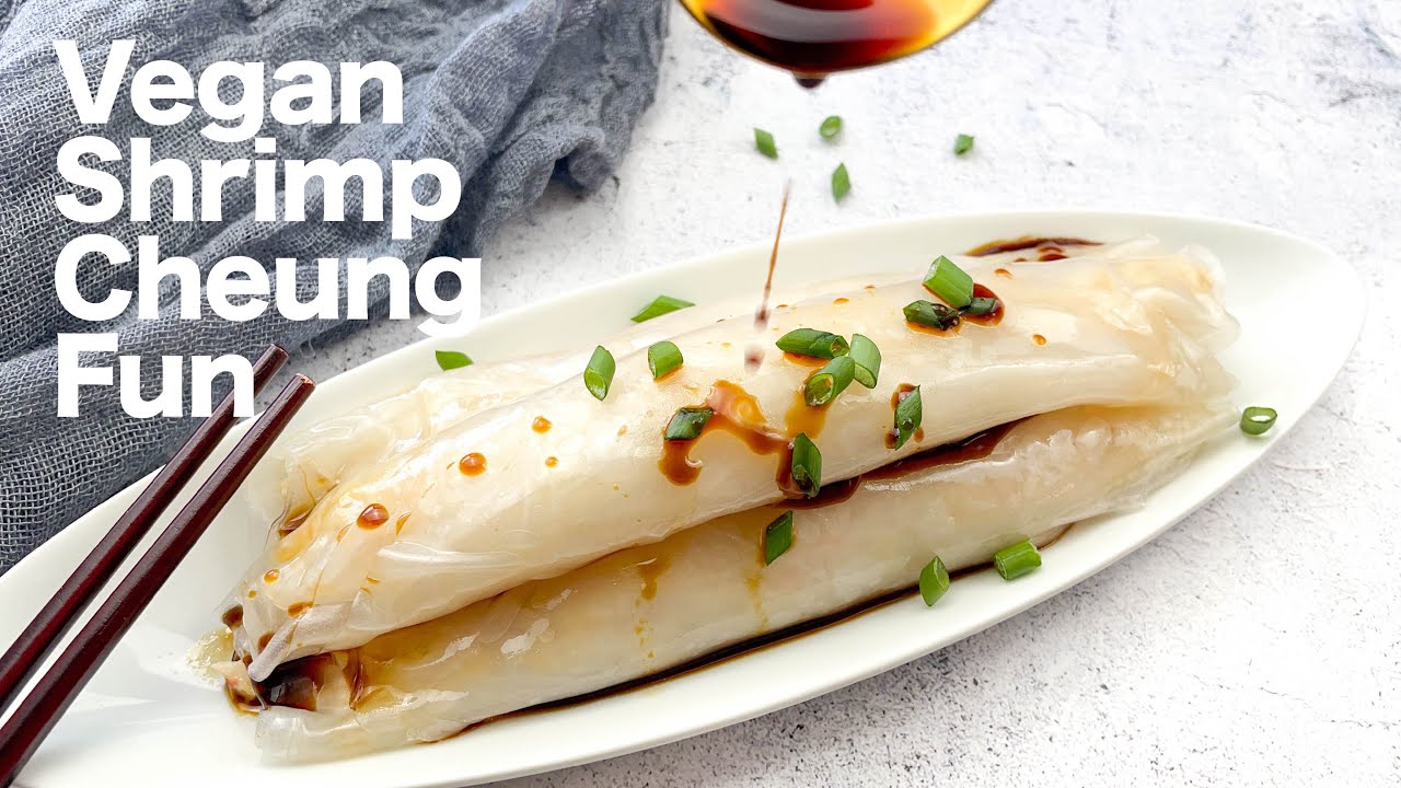 Vegan Shrimp Rice Paper Cheung Fun - Dim Sum