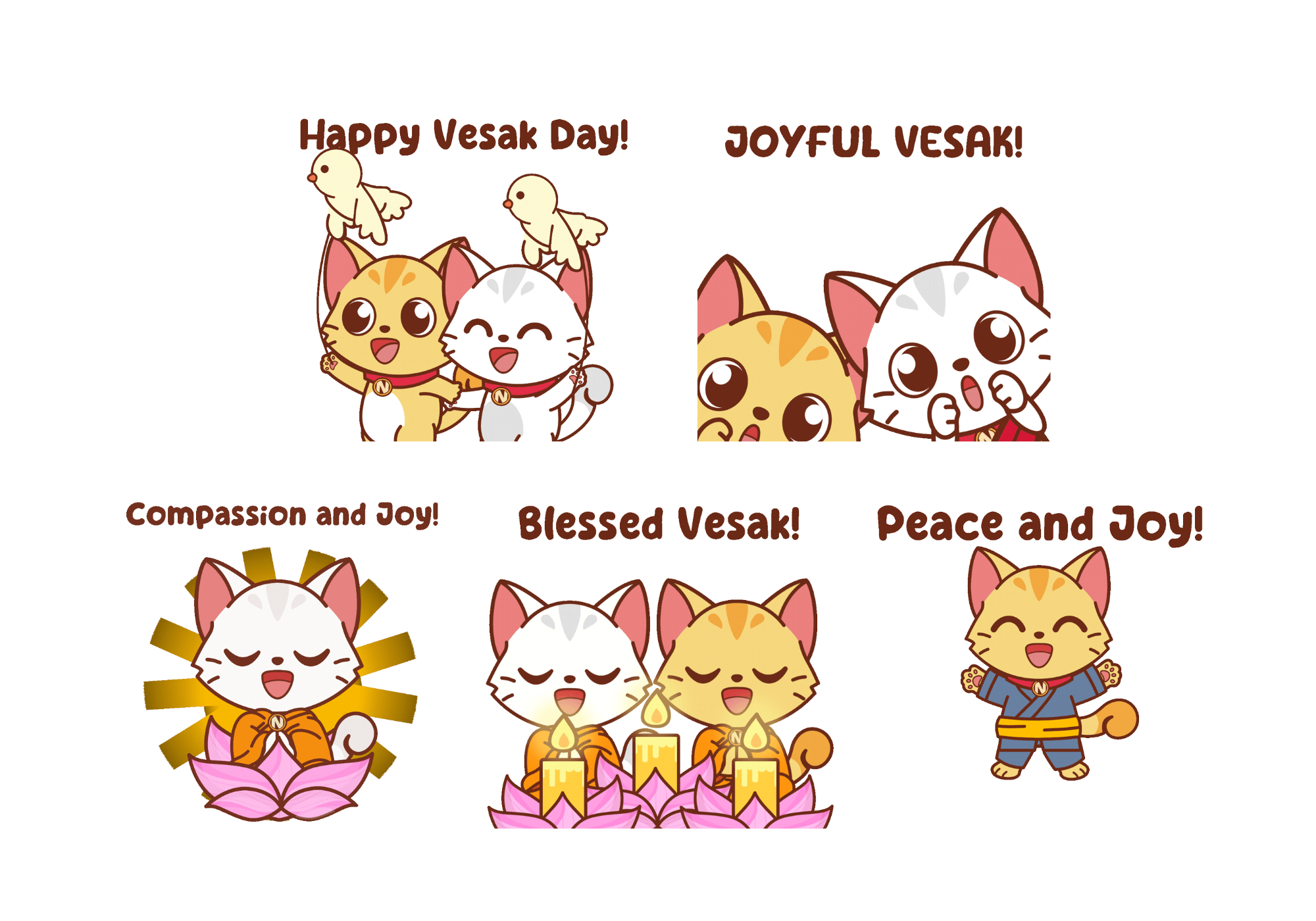 Milo & Kaya Vesak Day Stickers