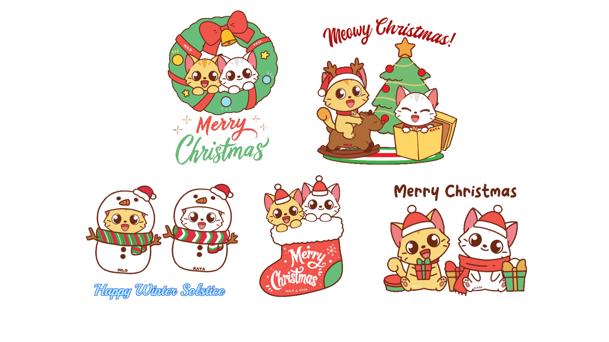 Milo & Kaya Christmas Stickers