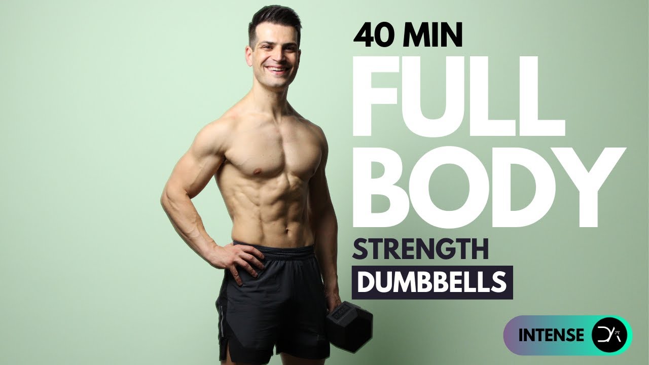 40 min FULL BODY Dumbbell workout | No Repeat ( Build & Burn | No Jump )