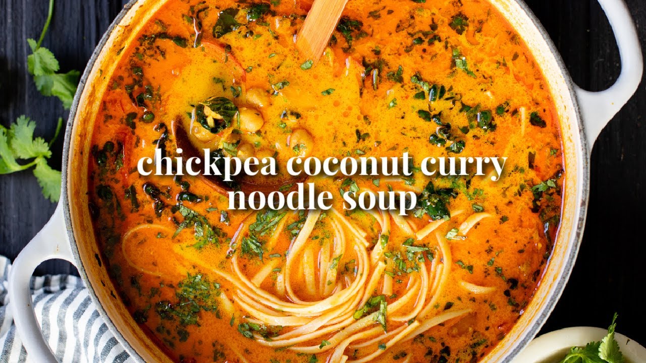 Chickpea Coconut Curry Noodle Soup | This Savory Vegan